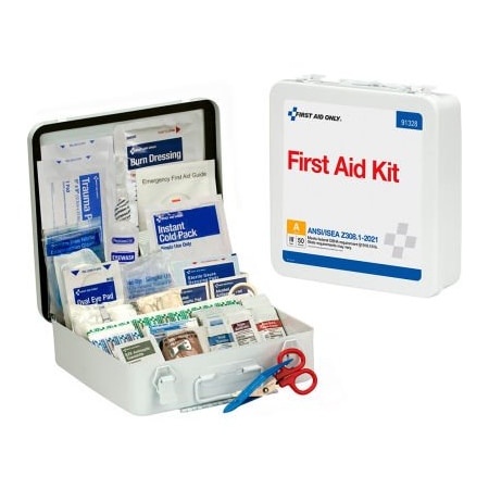 Acme United First Aid Only First Aid Kit, 50 Person, ANSI Compliant, Class A, Metal Case 91328